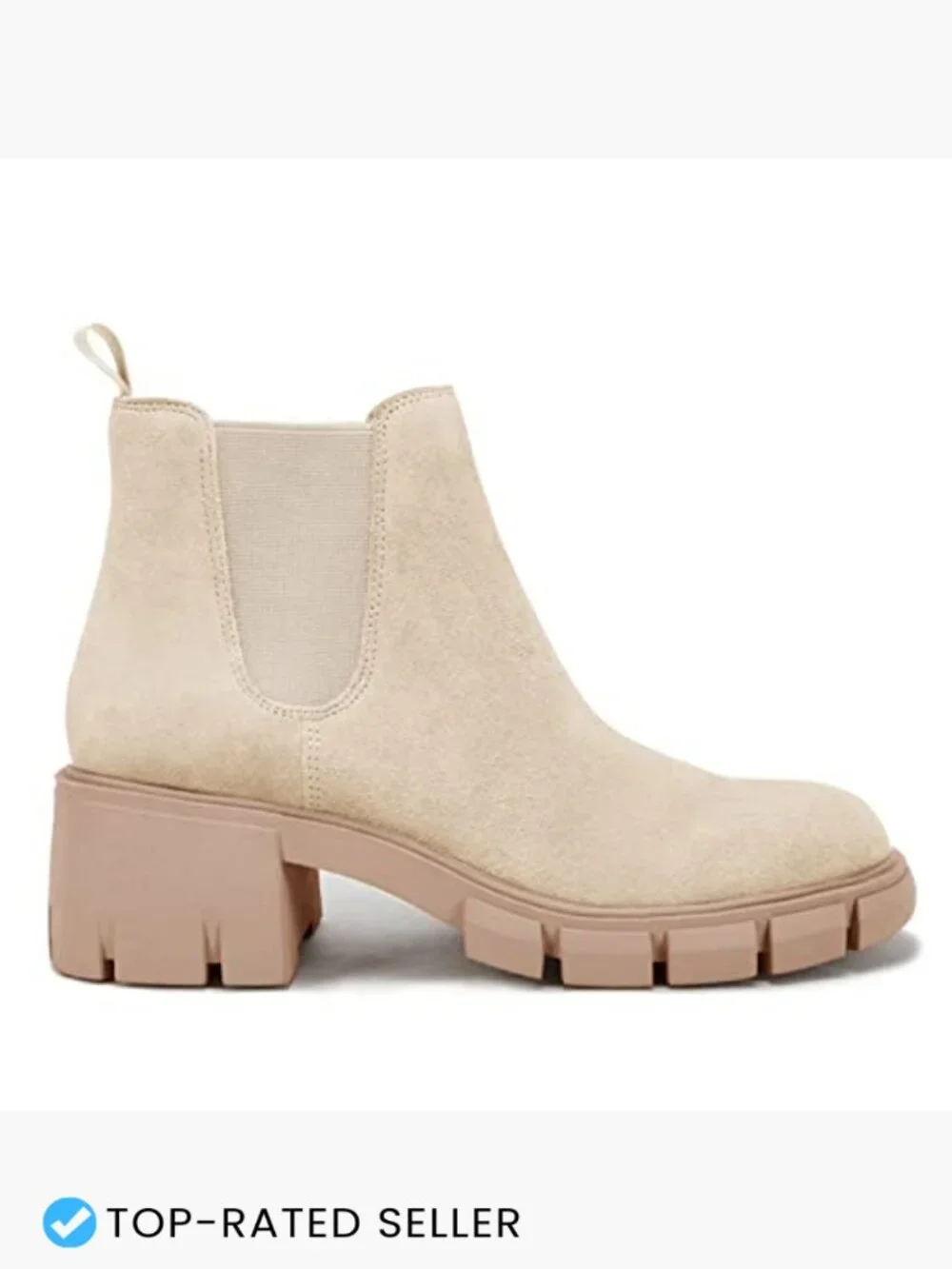 Womens Lug Sole Platform Ankle Booties Chelsea Slip On Chunky Block Heel Combat